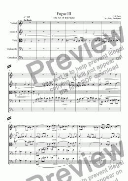 page one of Fugue III