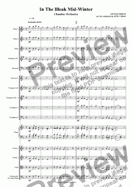page one of In The Bleak Mid-Winter - Chamber Orchestra