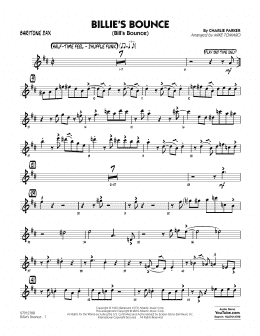page one of Billie's Bounce - Baritone Sax (Jazz Ensemble)