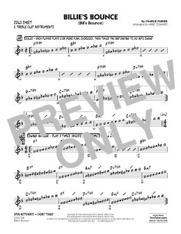 page one of Billie's Bounce - C Solo Sheet (Jazz Ensemble)
