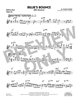 page one of Billie's Bounce - Tenor Sax Sample Solo (Jazz Ensemble)