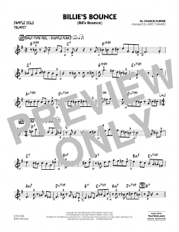 page one of Billie's Bounce - Trumpet Sample Solo (Jazz Ensemble)