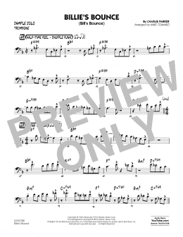 page one of Billie's Bounce - Trombone Sample Solo (Jazz Ensemble)