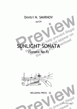 page one of PIANO SONATA No.5 (Sunlight Sonata)