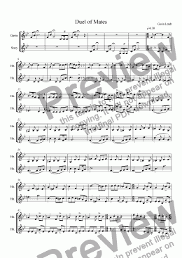 page one of Horn Duet #1 -  Duel of Mates