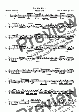 page one of Beethoven: Fun for Elise: arr. for solo flute
