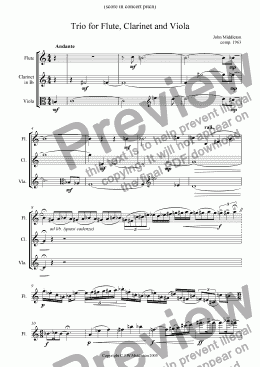 page one of Trio for Flute, Clarinet and Viola