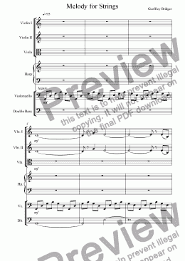 page one of Melody for strings