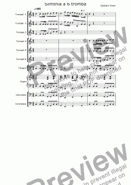 page one of Sinfonia for 6 trumpets