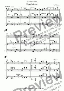 page one of Hambatmor - Trio for Double Basses