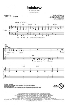 page one of Rainbow (arr. Cristi Cary Miller) (2-Part Choir)