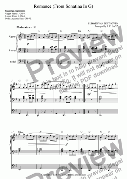 page one of Romance (From Sonatina In G)
