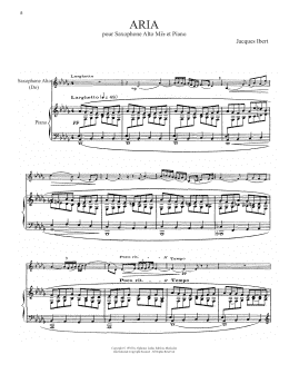 page one of Aria (Alto Sax and Piano)