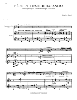 page one of Piece En Forme De Habanera (Alto Sax and Piano)