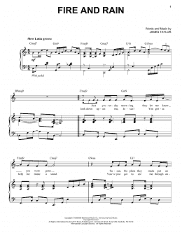 page one of Fire And Rain [Jazz version] (arr. Brent Edstrom) (Piano & Vocal)