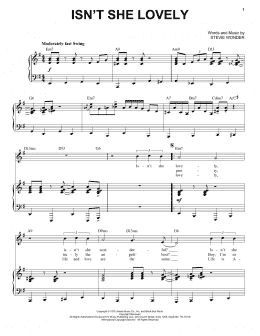 page one of Isn't She Lovely [Jazz version] (arr. Brent Edstrom) (Piano & Vocal)