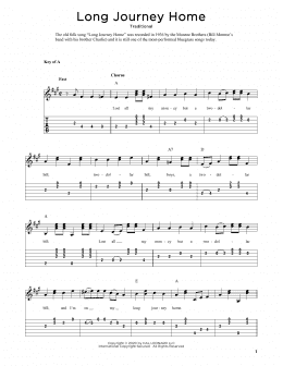 page one of Long Journey Home (arr. Fred Sokolow) (Solo Guitar Tab)
