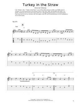 page one of Turkey In The Straw (arr. Fred Sokolow) (Solo Guitar Tab)