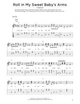 page one of Roll In My Sweet Baby's Arms (arr. Fred Sokolow) (Solo Guitar)