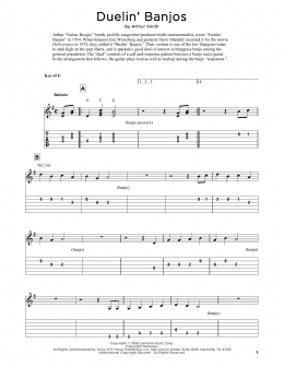 page one of Duelin' Banjos (arr. Fred Sokolow) (Solo Guitar)