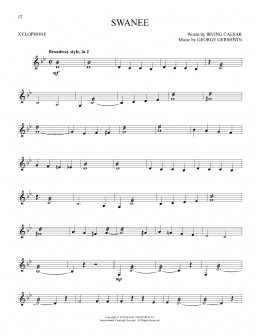 page one of Swanee (Xylophone Solo)