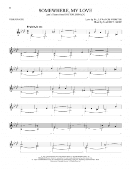 page one of Somewhere, My Love (Lara's Theme from Doctor Zhivago) (Vibraphone Solo)