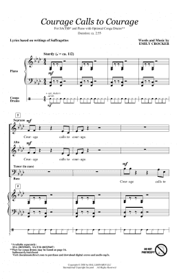 page one of Courage Calls To Courage (SATB Choir)