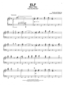 page one of Elf (Main Title) (Piano Solo)
