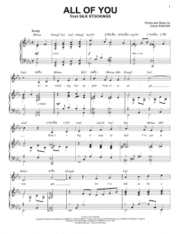 page one of All Of You [Jazz version] (from Silk Stockings) (arr. Brent Edstrom) (Piano & Vocal)