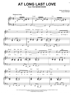 page one of At Long Last Love [Jazz version] (from You Never Know) (arr. Brent Edstrom) (Piano & Vocal)