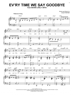 page one of Ev'ry Time We Say Goodbye [Jazz version] (from Seven Lively Arts) (arr. Brent Edstrom) (Piano & Vocal)