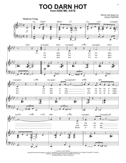 page one of Too Darn Hot [Jazz version] (from Kiss Me, Kate) (arr. Brent Edstrom) (Piano & Vocal)
