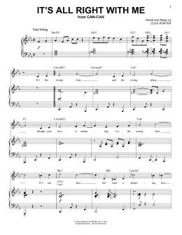 page one of It's All Right With Me [Jazz version] (from Can-Can) (arr. Brent Edstrom) (Piano & Vocal)