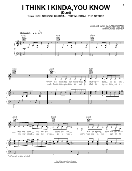 page one of I Think I Kinda, You Know (Duet) (from High School Musical: The Musical: The Series) (Piano, Vocal & Guitar Chords (Right-Hand Melody))
