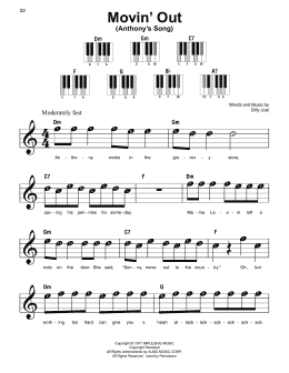 page one of Movin' Out (Anthony's Song) (Super Easy Piano)