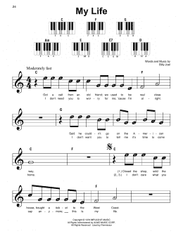 page one of My Life (Super Easy Piano)