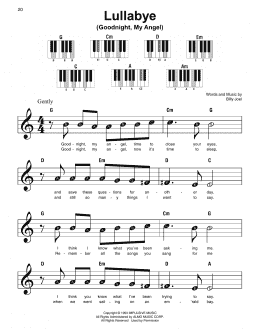 page one of Lullabye (Goodnight, My Angel) (Super Easy Piano)