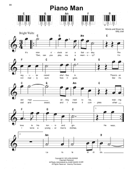 page one of Piano Man (Super Easy Piano)