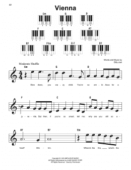 page one of Vienna (Super Easy Piano)