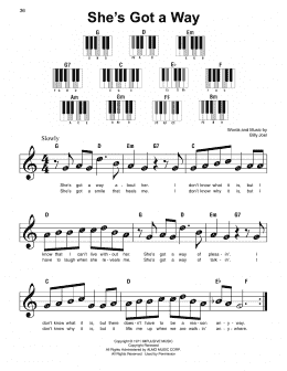 page one of She's Got A Way (Super Easy Piano)