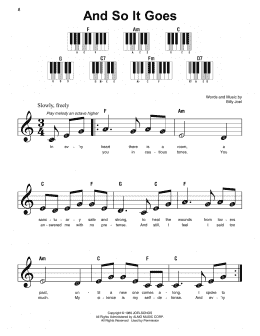page one of And So It Goes (Super Easy Piano)