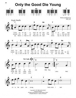 page one of Only The Good Die Young (Super Easy Piano)