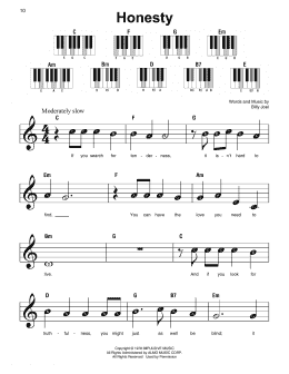 page one of Honesty (Super Easy Piano)