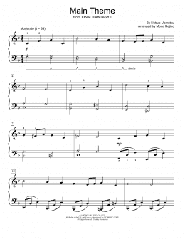 page one of Main Theme (from Final Fantasy I) (arr. Mona Rejino) (Educational Piano)