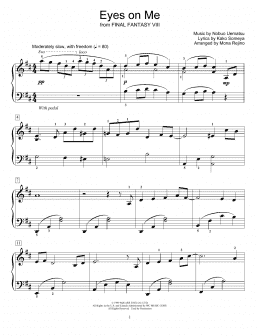 page one of Eyes On Me (from Final Fantasy VIII) (arr. Mona Rejino) (Educational Piano)