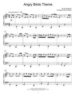 page one of Angry Birds Theme (arr. Mona Rejino) (Educational Piano)