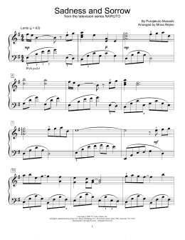 page one of Sadness And Sorrow (from Naruto) (arr. Mona Rejino) (Educational Piano)