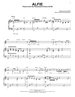 page one of Alfie [Jazz version] (arr. Brent Edstrom) (Piano & Vocal)