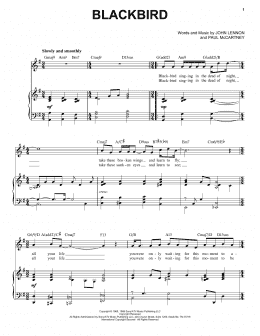 page one of Blackbird [Jazz version] (arr. Brent Edstrom) (Piano & Vocal)