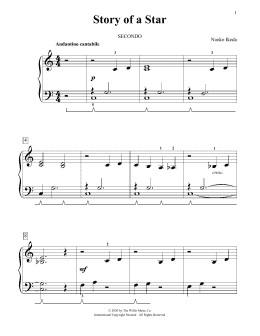 page one of Story Of A Star (Piano Duet)